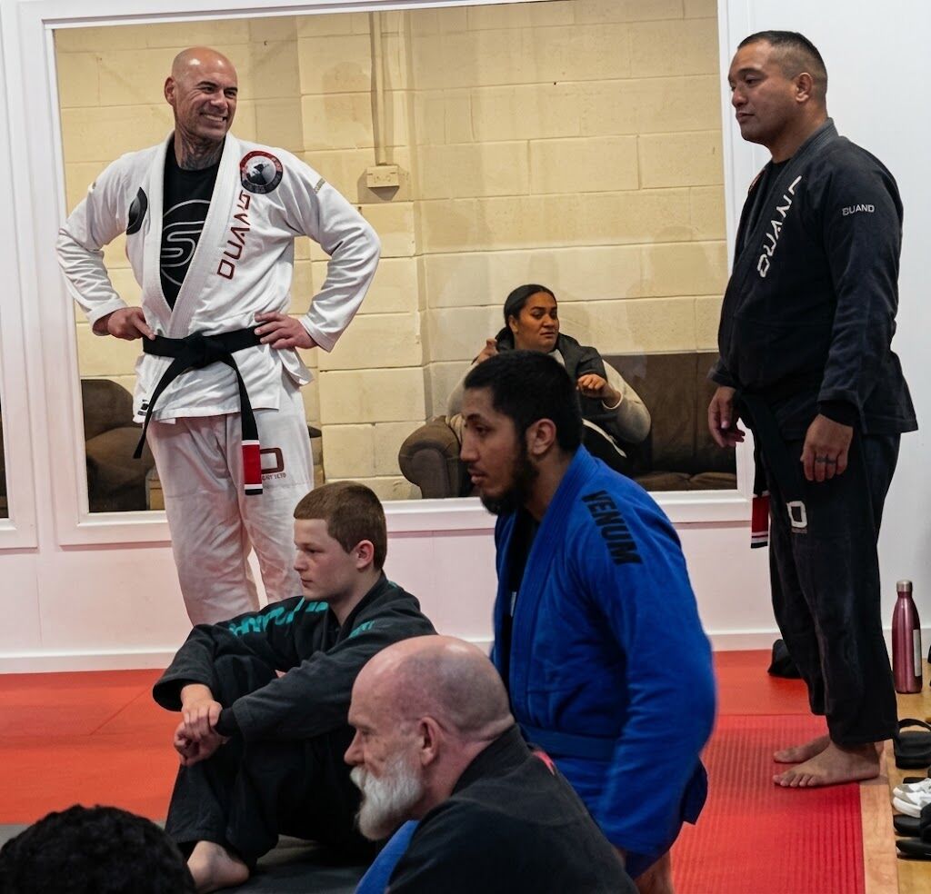 A candid moment on the mats